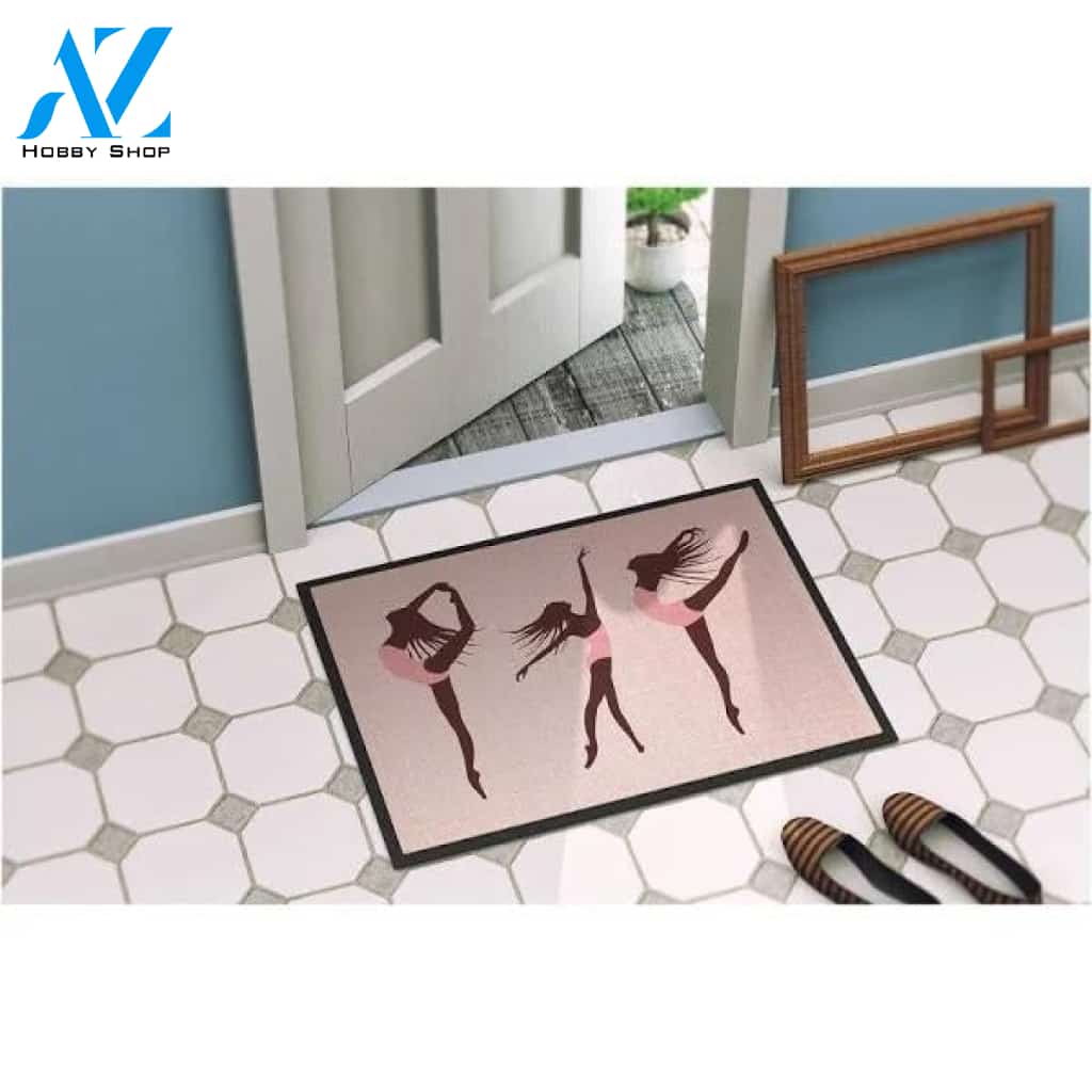 Dancers Linen Pink Doormat Welcome Mat House Warming Gift Home Decor Funny Doormat Gift Idea