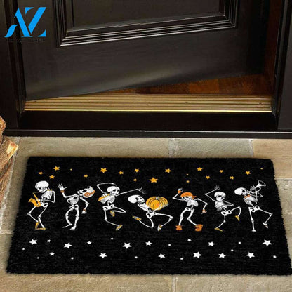 Dancing And Musical Skeletons Halloween Ghost Doormat