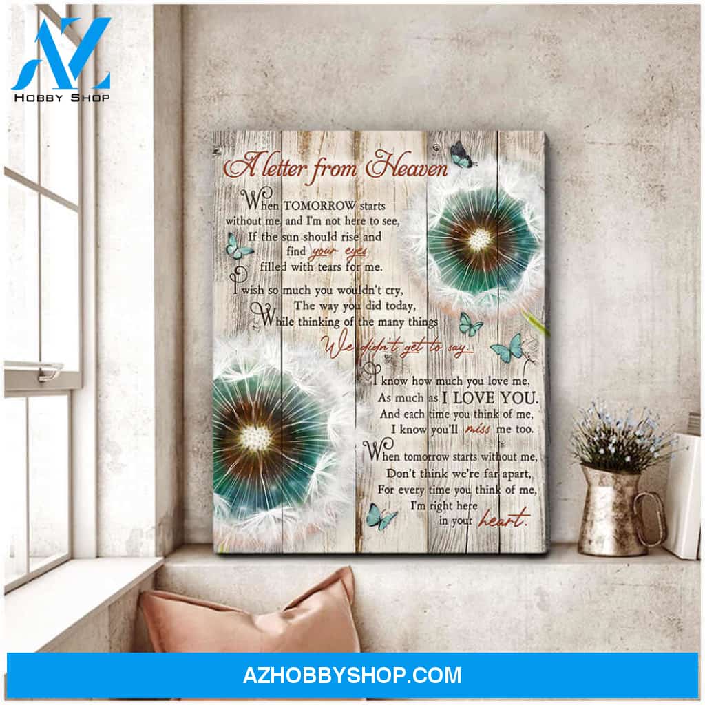 Dandelion and Butterflies Canvas A letter from heaven Wall Art Decor