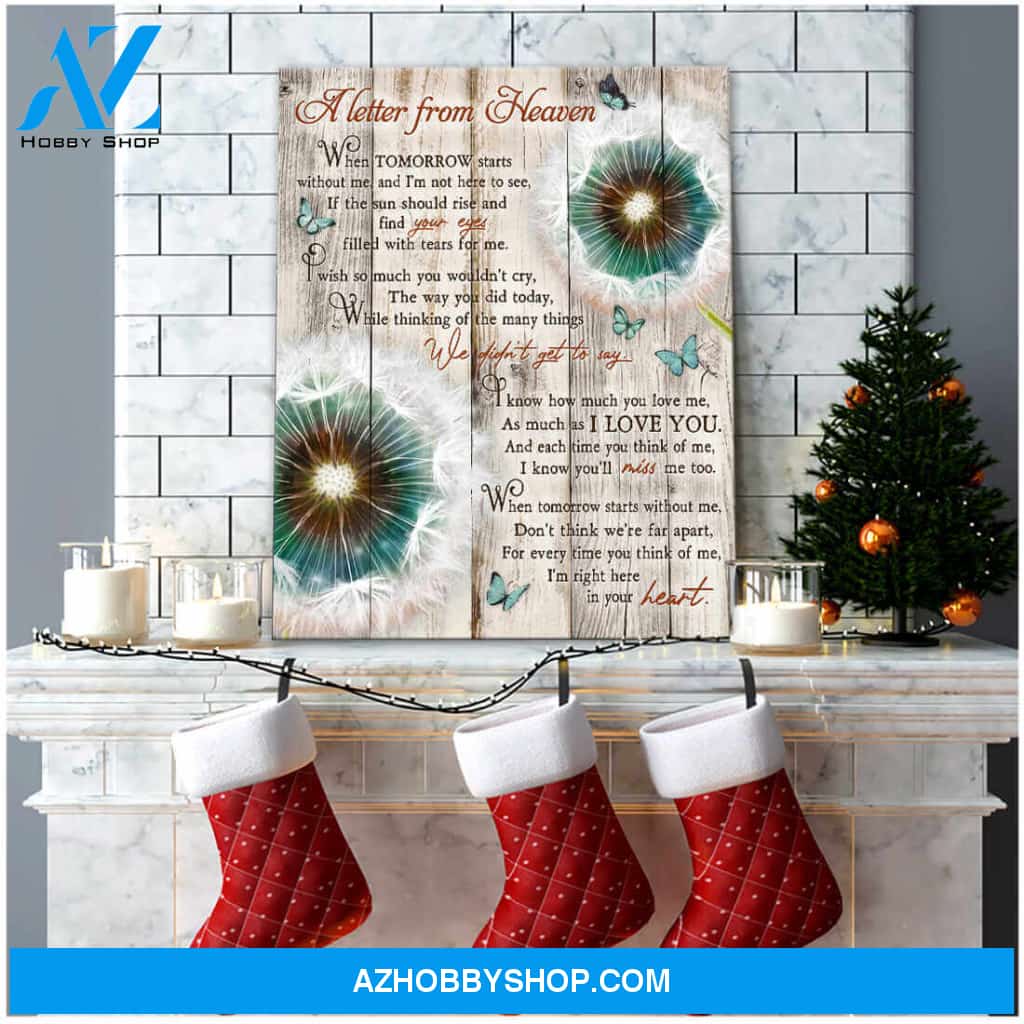 Dandelion and Butterflies Canvas A letter from heaven Wall Art Decor