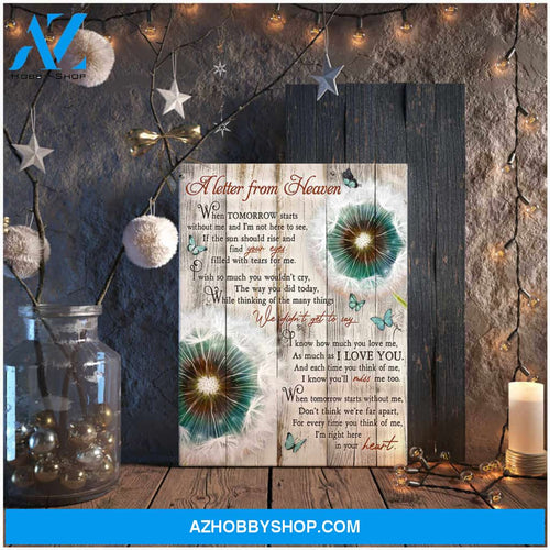Dandelion and Butterflies Canvas A letter from heaven Wall Art Decor