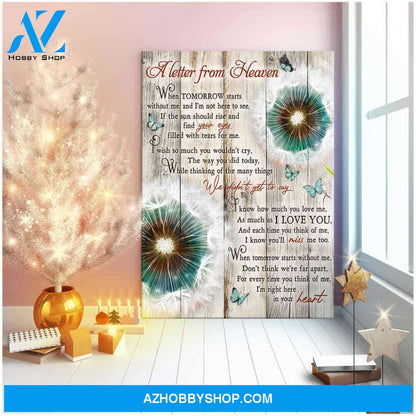 Dandelion and Butterflies Canvas A letter from heaven Wall Art Decor