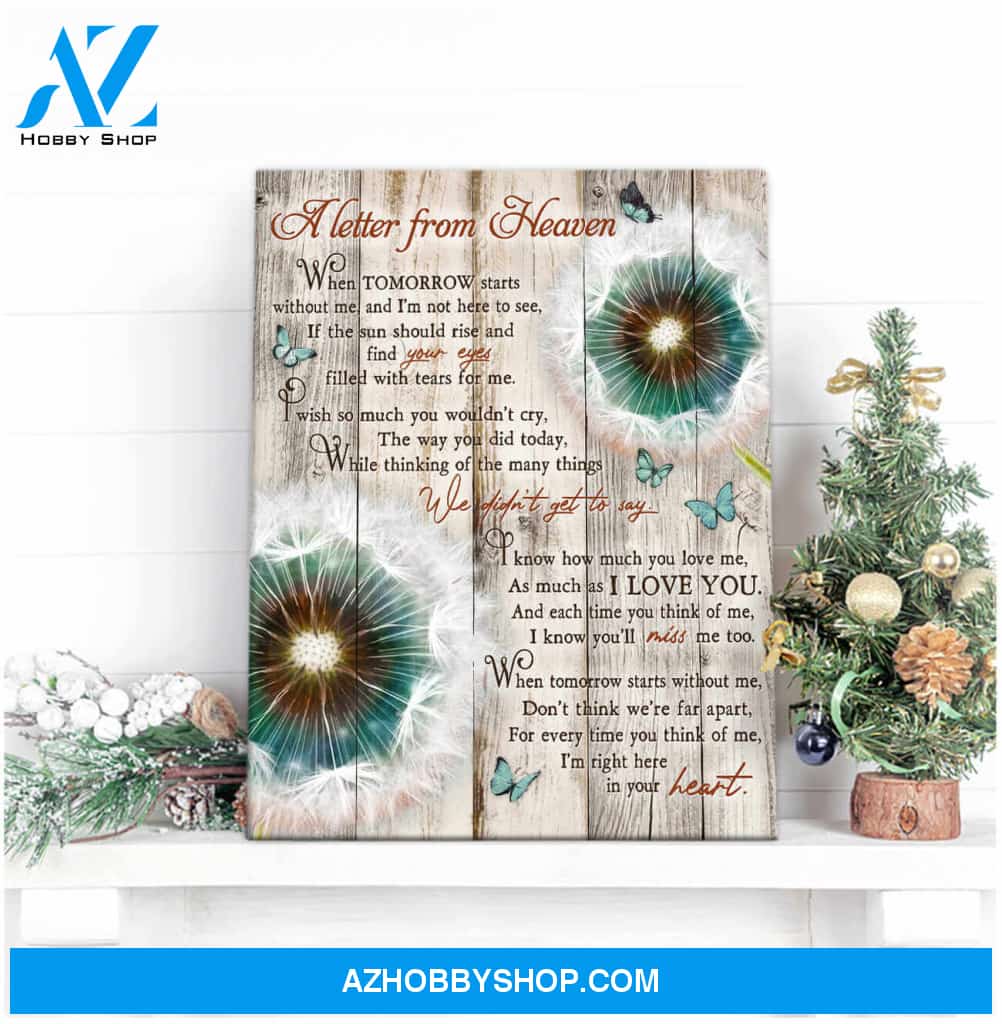 Dandelion and Butterflies Canvas A letter from heaven Wall Art Decor