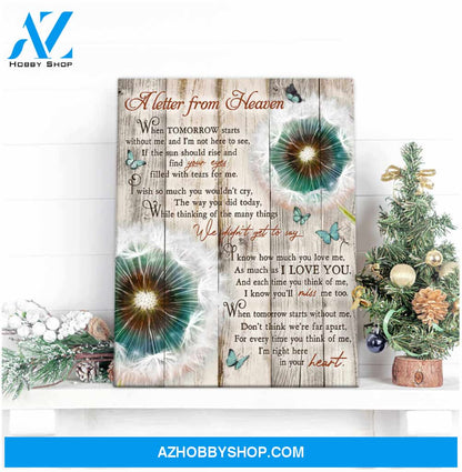 Dandelion and Butterflies Canvas A letter from heaven Wall Art Decor