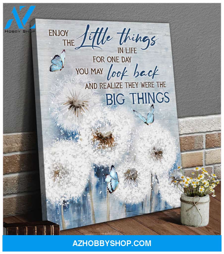 Dandelion and Butterflies Canvas Enjoy the little things Wall Art Decor