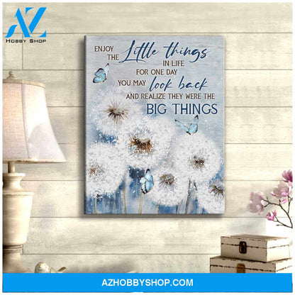 Dandelion and Butterflies Canvas Enjoy the little things Wall Art Decor