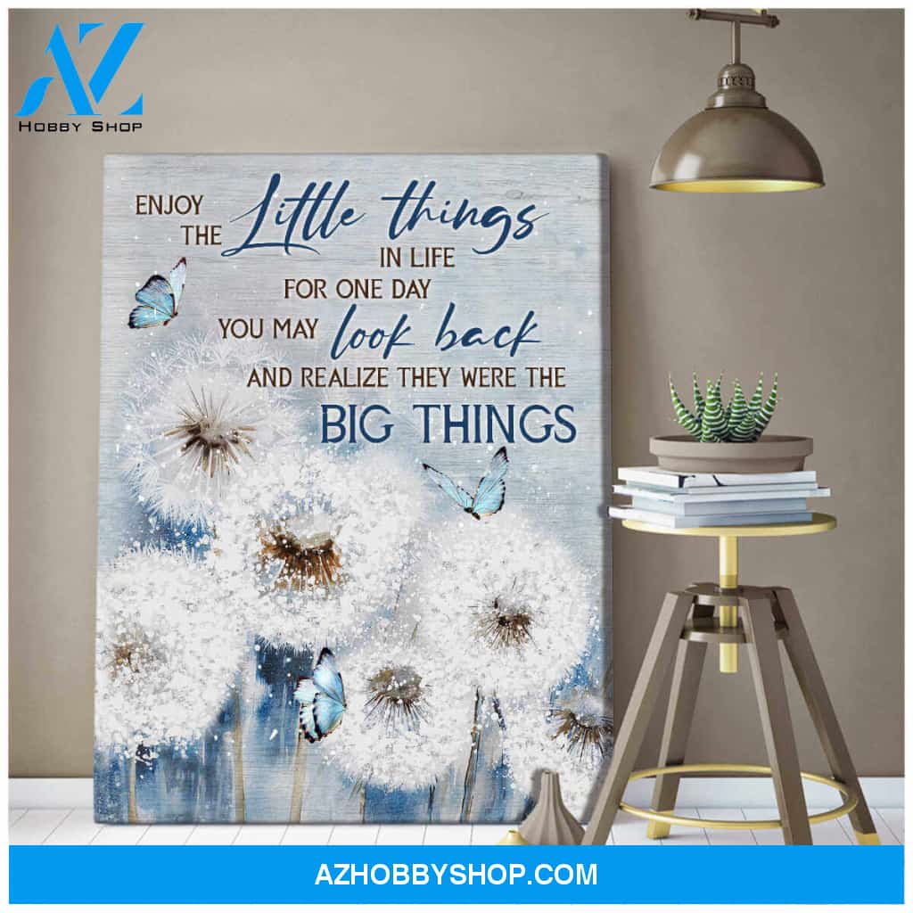Dandelion and Butterflies Canvas Enjoy the little things Wall Art Decor