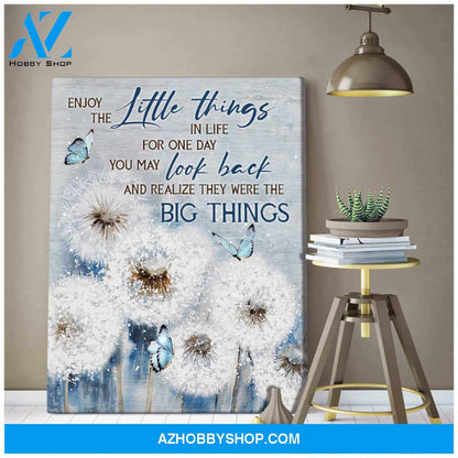 Dandelion and Butterflies Canvas Enjoy the little things Wall Art Decor