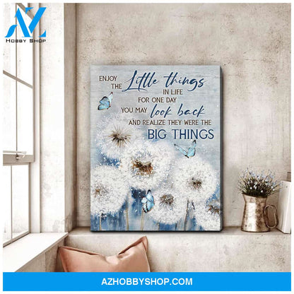 Dandelion and Butterflies Canvas Enjoy the little things Wall Art Decor