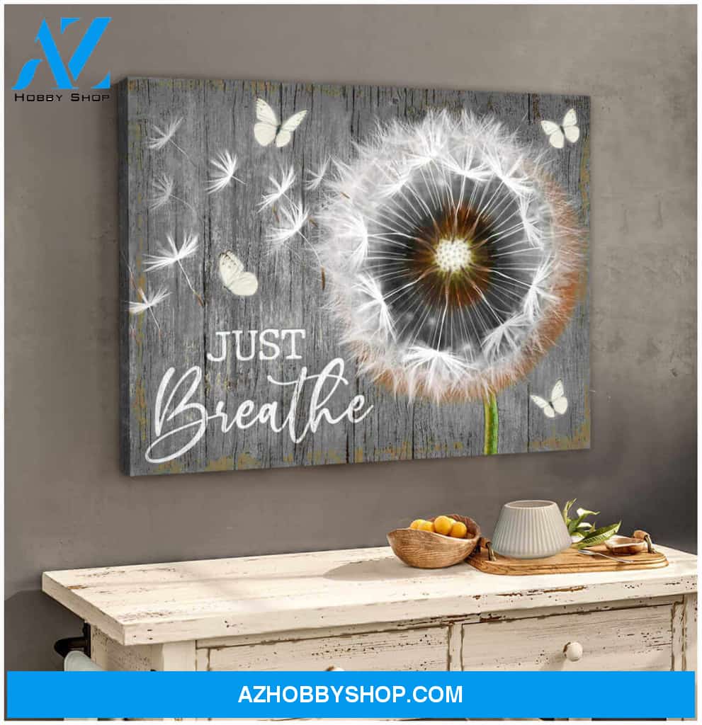 Dandelion and Butterflies Canvas Just Breathe Wall Art Decor, Wall Decor Visual Art