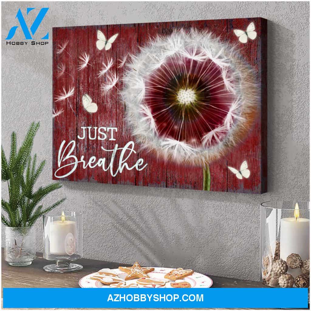 Dandelion and Butterflies Canvas Just Breathe Wall Art Decor, Wall Decor Visual Art
