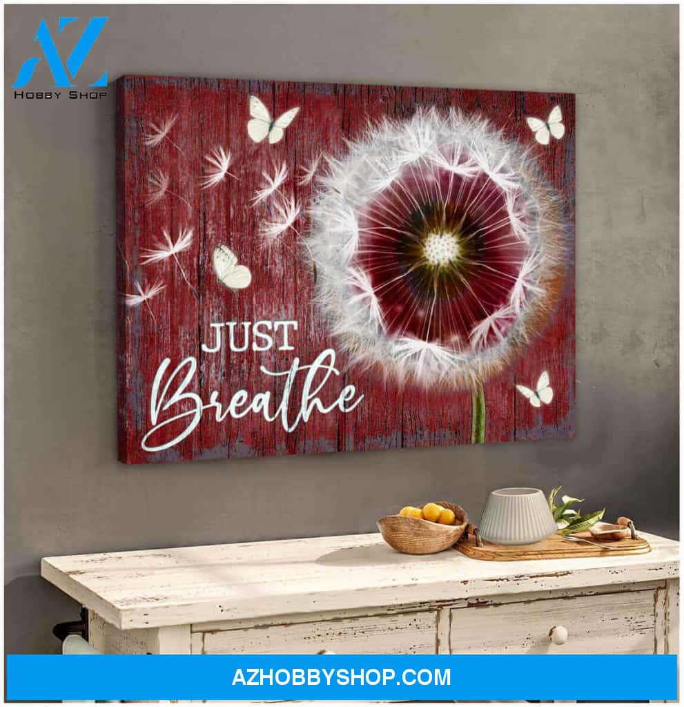 Dandelion and Butterflies Canvas Just Breathe Wall Art Decor, Wall Decor Visual Art