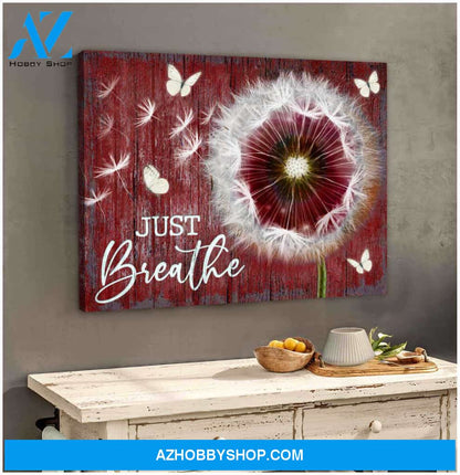 Dandelion and Butterflies Canvas Just Breathe Wall Art Decor, Wall Decor Visual Art