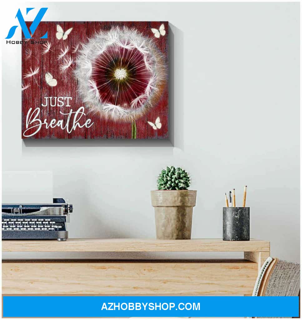 Dandelion and Butterflies Canvas Just Breathe Wall Art Decor, Wall Decor Visual Art