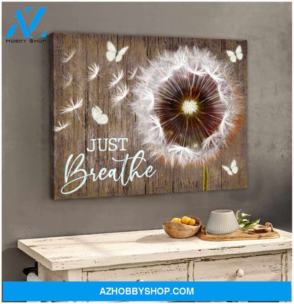 Dandelion and Butterflies Canvas Just Breathe Wall Art Decor, Wall Decor Visual Art