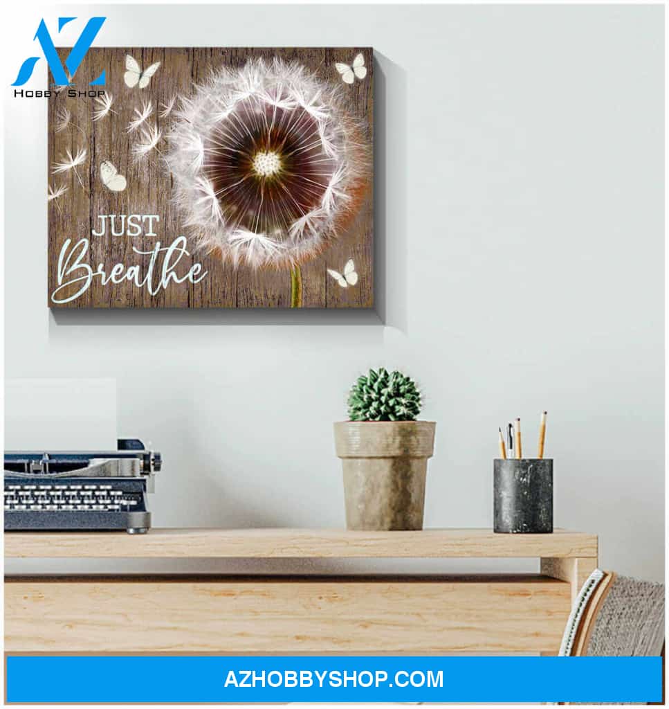 Dandelion and Butterflies Canvas Just Breathe Wall Art Decor, Wall Decor Visual Art