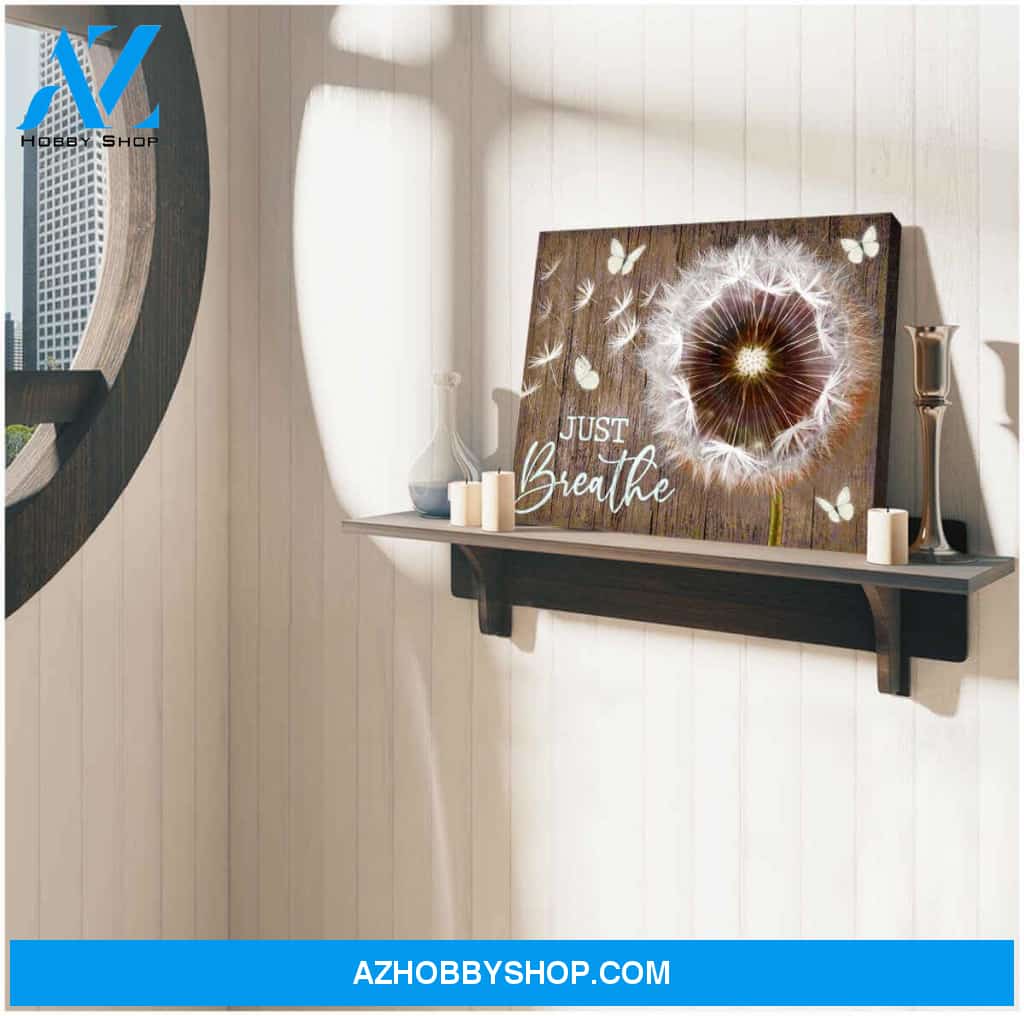 Dandelion and Butterflies Canvas Just Breathe Wall Art Decor, Wall Decor Visual Art