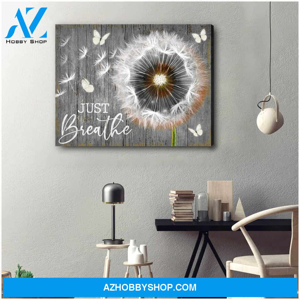Dandelion and Butterflies Canvas Just Breathe Wall Art Decor, Wall Decor Visual Art