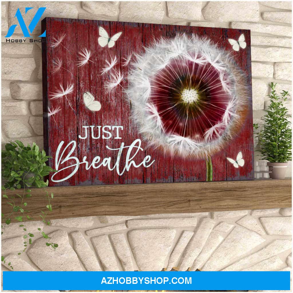 Dandelion and Butterflies Canvas Just Breathe Wall Art Decor, Wall Decor Visual Art
