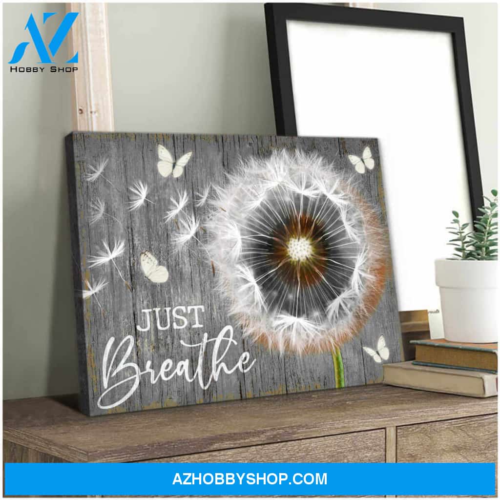 Dandelion and Butterflies Canvas Just Breathe Wall Art Decor, Wall Decor Visual Art
