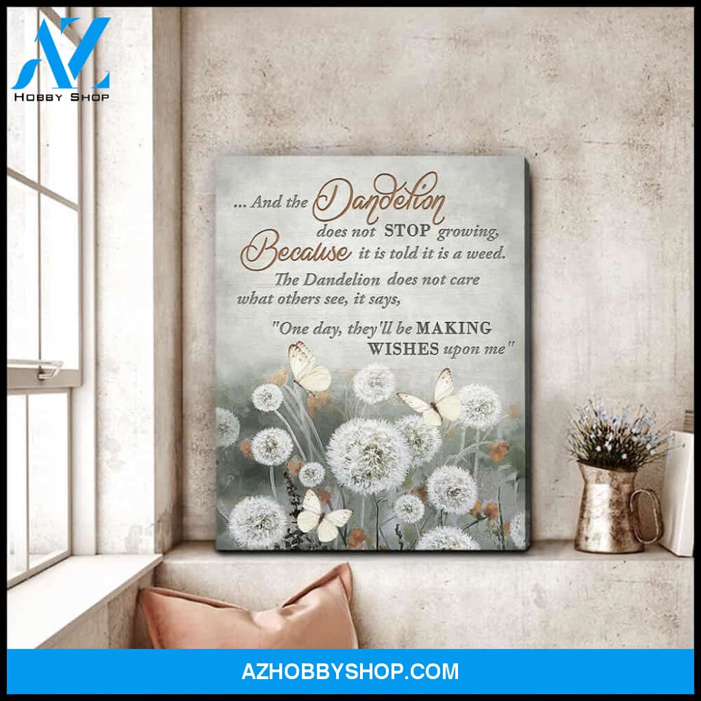 Dandelion and Butterflies Canvas Making wishes upon me Wall Art Decor
