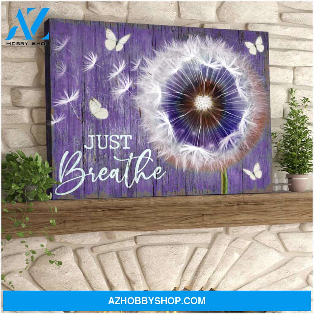Dandelion and Butterflies Just Breathe Canvas Wall Art Decor, Wall Decor Visual Art