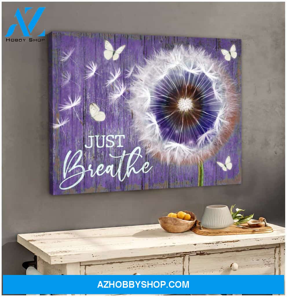 Dandelion and Butterflies Just Breathe Canvas Wall Art Decor, Wall Decor Visual Art
