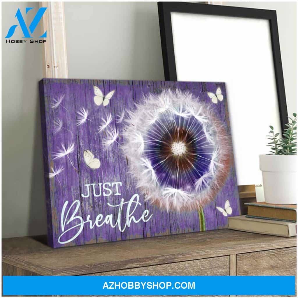 Dandelion and Butterflies Just Breathe Canvas Wall Art Decor, Wall Decor Visual Art