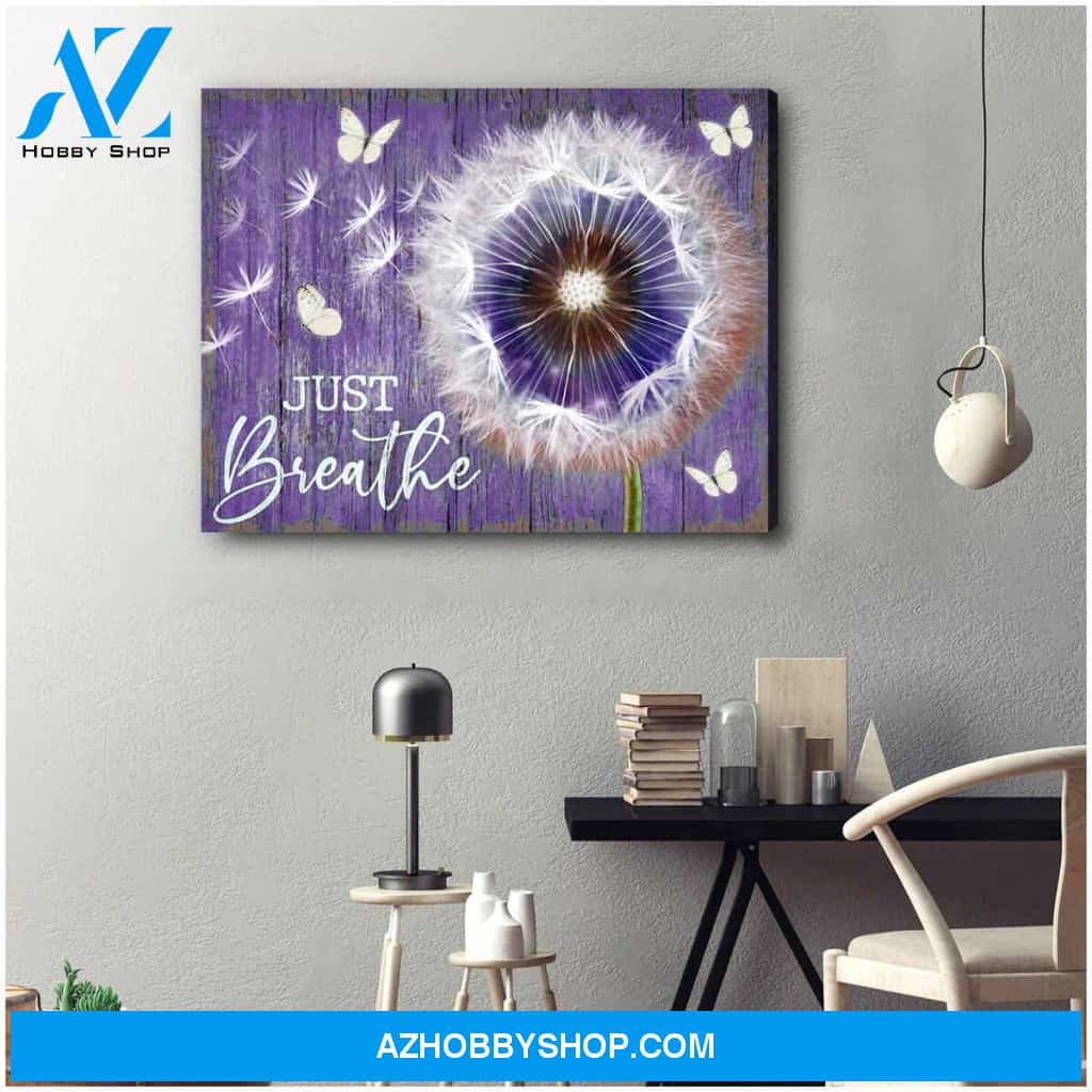 Dandelion and Butterflies Just Breathe Canvas Wall Art Decor, Wall Decor Visual Art