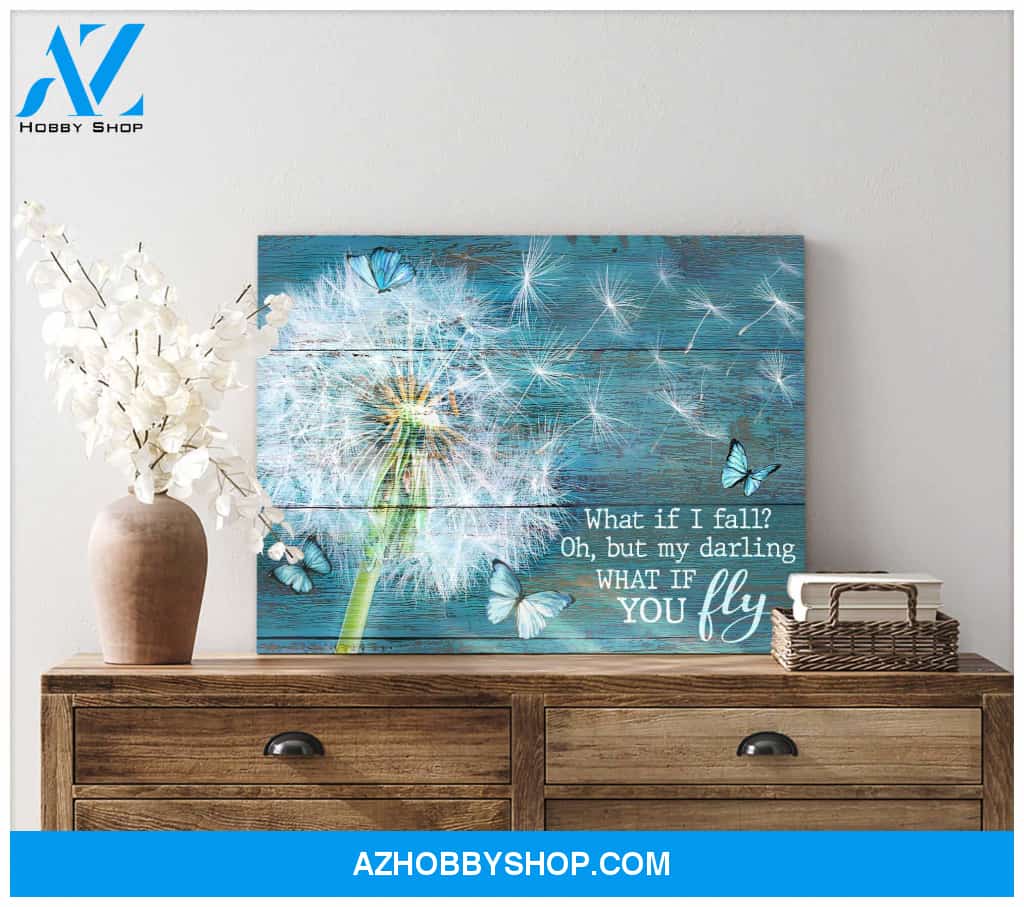 Dandelion and Butterflies What If I Fall Canvas Wall Art Decor