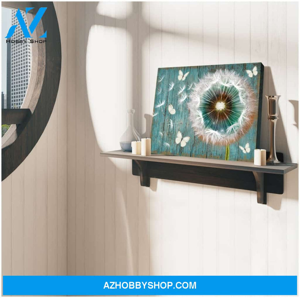 Dandelion and Butterfly Canvas Wall Art, Wall Decor Visual Art