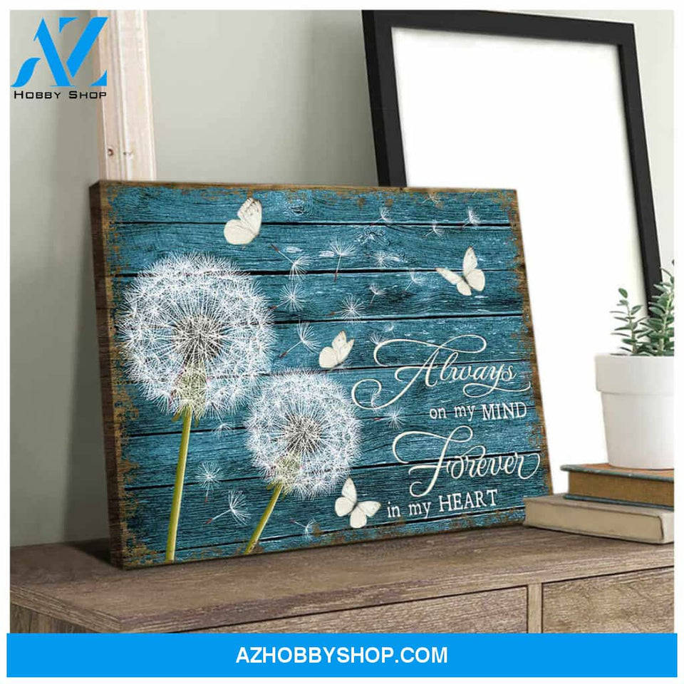 Dandelion and Butterfly Canvas Always on my mind Wall Art Decor