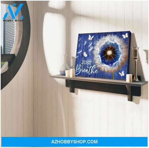 Dandelion and Butterfly Canvas Just Breathe Wall Art Decor, Wall Decor Visual Art