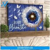 Dandelion and Butterfly Canvas Just Breathe Wall Art Decor, Wall Decor Visual Art
