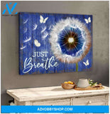 Dandelion and Butterfly Canvas Just Breathe Wall Art Decor, Wall Decor Visual Art