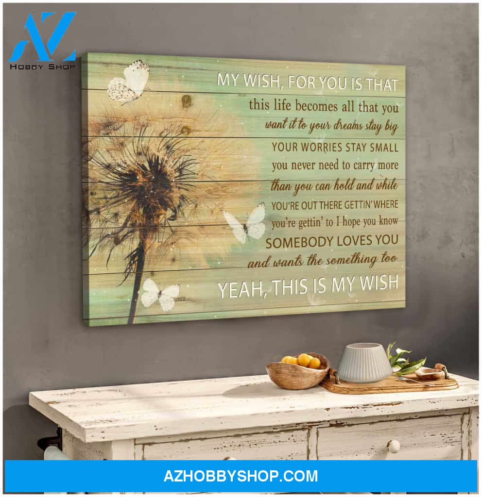 Dandelion and Butterfly Canvas My Wish For You Wall Art Decor