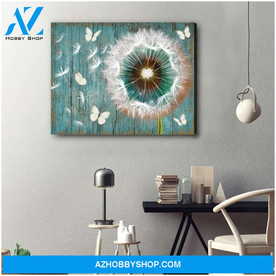 Dandelion and Butterfly Canvas Wall Art Decor