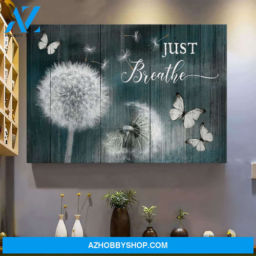 Dandelion and butterfly - Just breathe - Jesus Landscape Canvas Prints - Wall Art