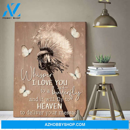 Eviral Store Dandelion And Butterfly Whisper I Love You To A Butterfly And It Will Fly To Heaven Canvas Wall Art Decor – Butterfly Canvas Print Wall Art