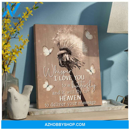 Eviral Store Dandelion And Butterfly Whisper I Love You To A Butterfly And It Will Fly To Heaven Canvas Wall Art Decor – Butterfly Canvas Print Wall Art