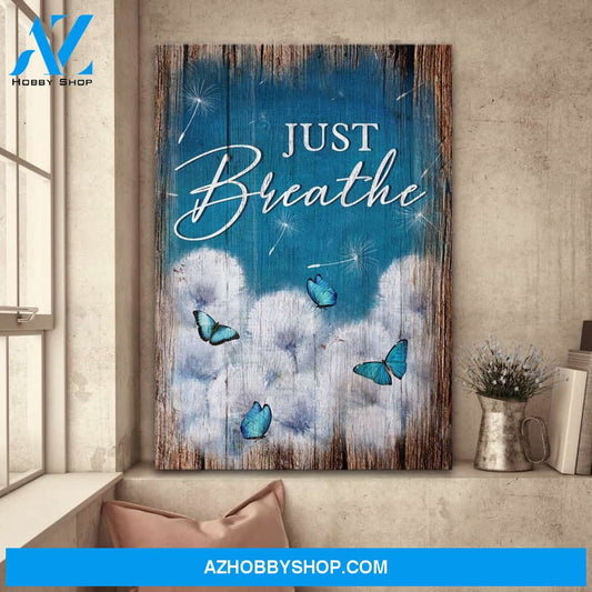Dandelion and the blue sky - Just breathe - Jesus Portrait Canvas Prints - Wall Art