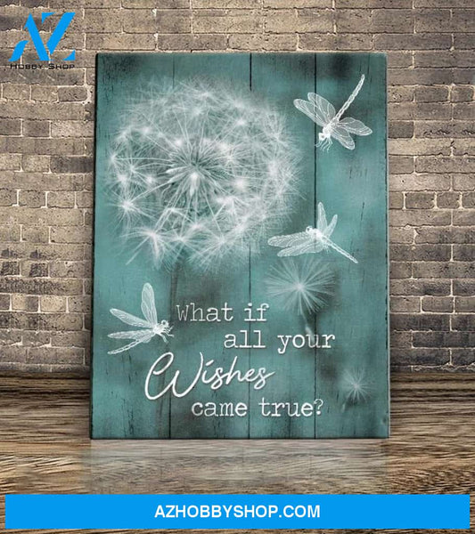 Dandelion Dragonfly Poster Canvas Wall Art What if All Your Wishes Came True Art Prints Wall Decor