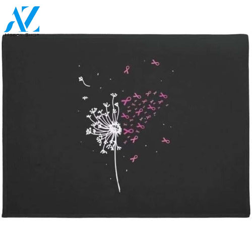 Dandelion Pink Ribbon Cool Breast Cancer Awareness Doormat Warm House Gift Welcome Mat Gift for Friend Family