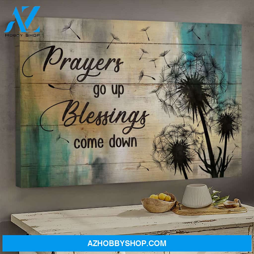 Dandelion - Prayers go up, blessings come down - Jesus Landscape Canvas Prints - Wall Art