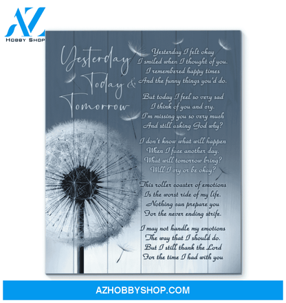 Dandelion Yesterday Today & Tomorrow Canvas Wall Art Unique Gifts