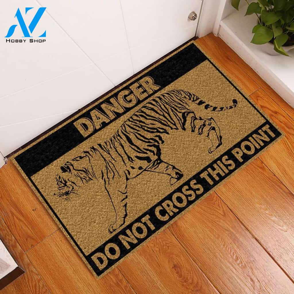 Danger Do Not Cross This Point Tiger Doormat | Welcome Mat | House Warming Gift