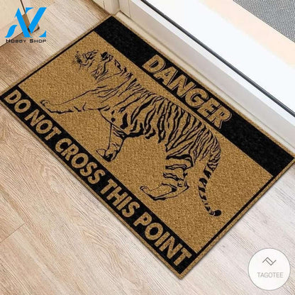Danger Tiger Do Not Cross This Point Doormat