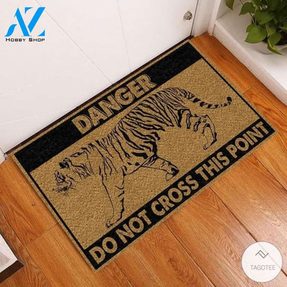 Danger Tiger Do Not Cross This Point Doormat
