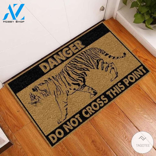 Danger Tiger Do Not Cross This Point Doormat