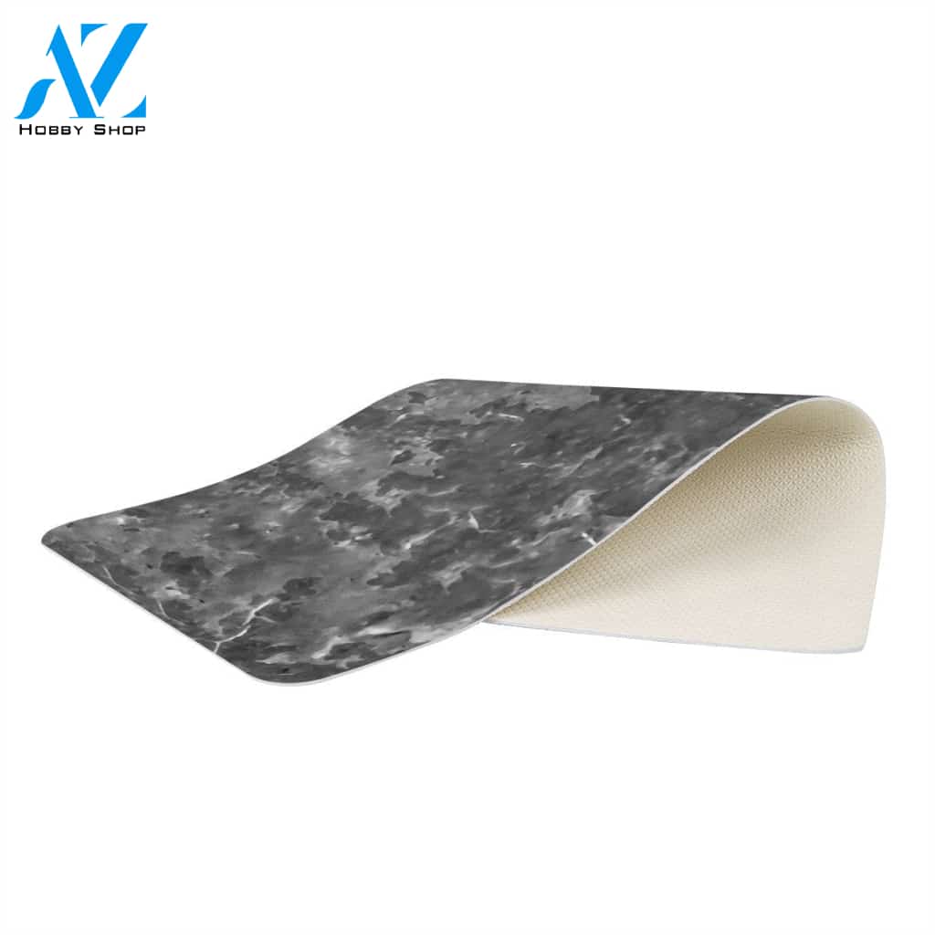 Dark Grey Abstract Grunge Design Rectangular Doormat